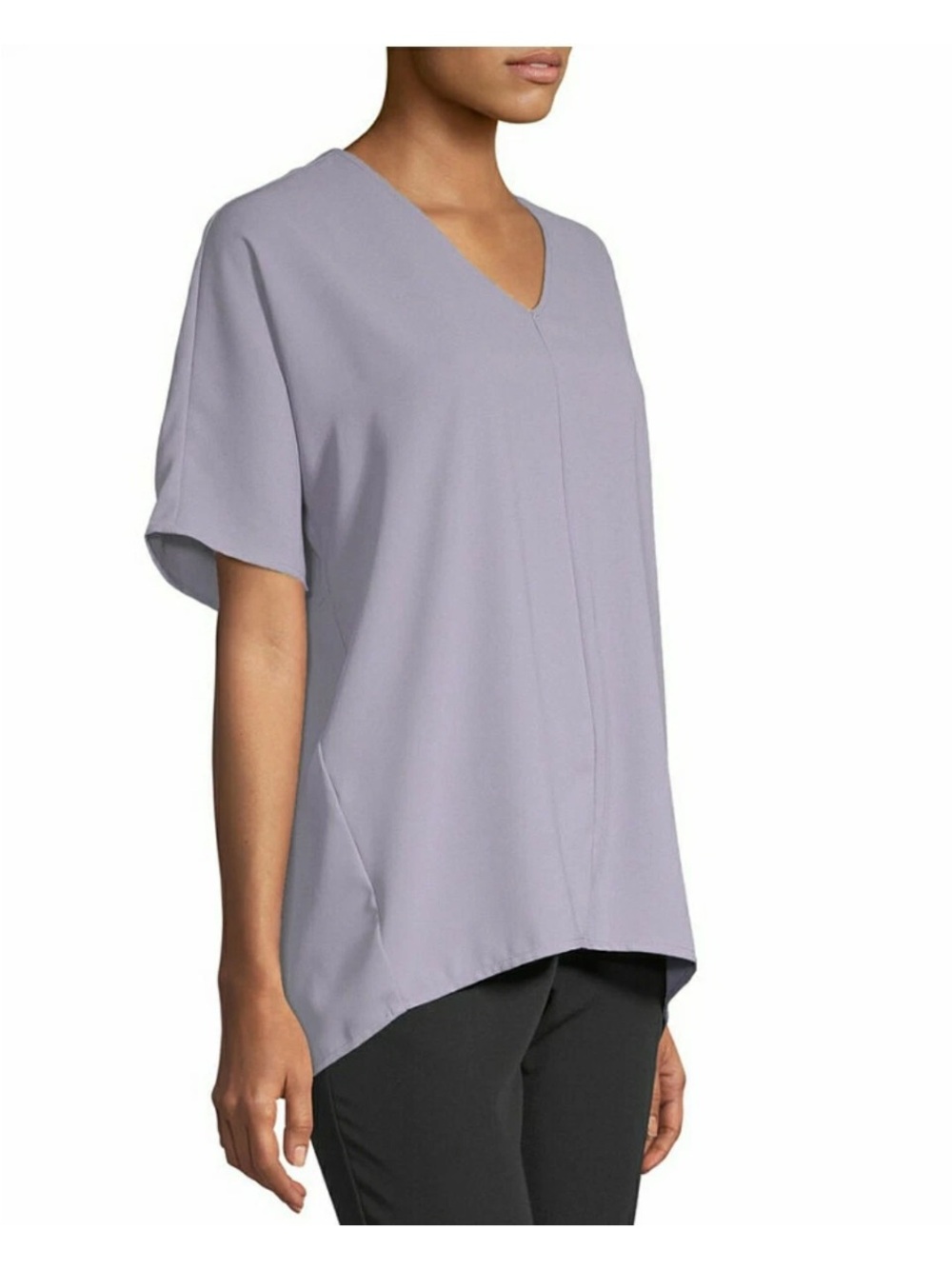 Worthington Lavender V-Neck Short Sleeve Tunic